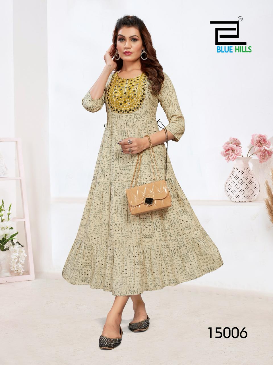 Sarfaraz Vol 15 By Blue Hills Long Printed Kurtis Wholesale Market In Surat With Price